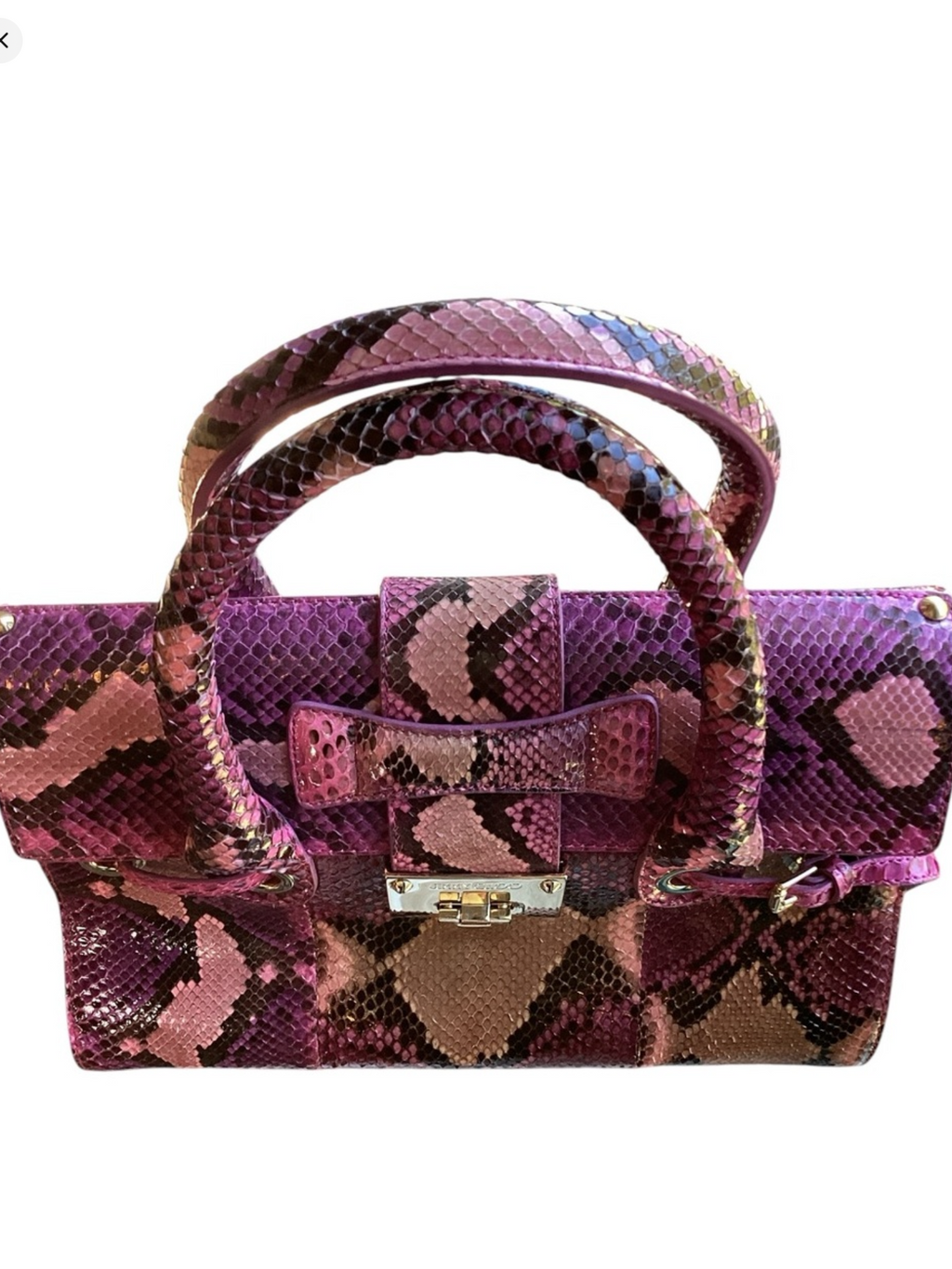 RARE COLOR Jimmy Choo Purple Python Rosalie
Convertible Satchel Bag