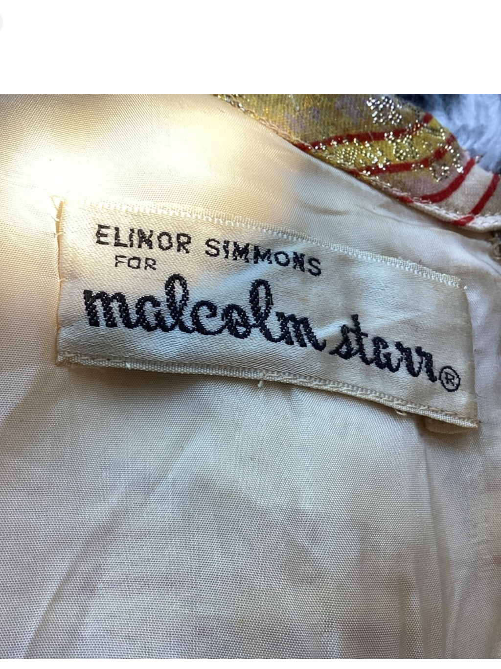 1960s Elinor Simmons for Malcolm Starr Metallic Long Sleeve Dress