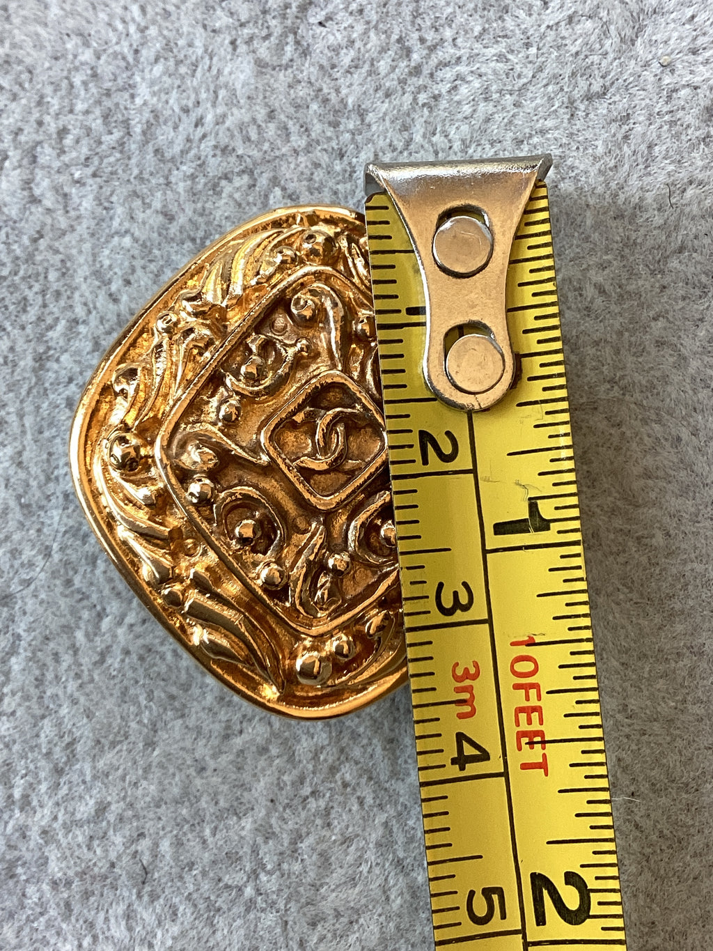 Authentic Vintage Chanel Diamond Arabesque Filigree CC Clip-On Earrings (1981-1985)