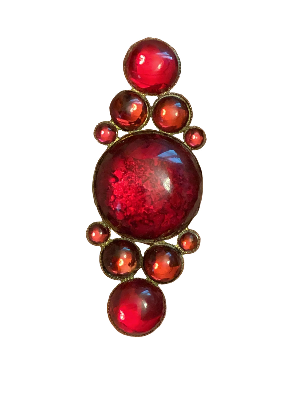 Vintage Mid-Century Beaded Cluster Statement Necklace & Brooch