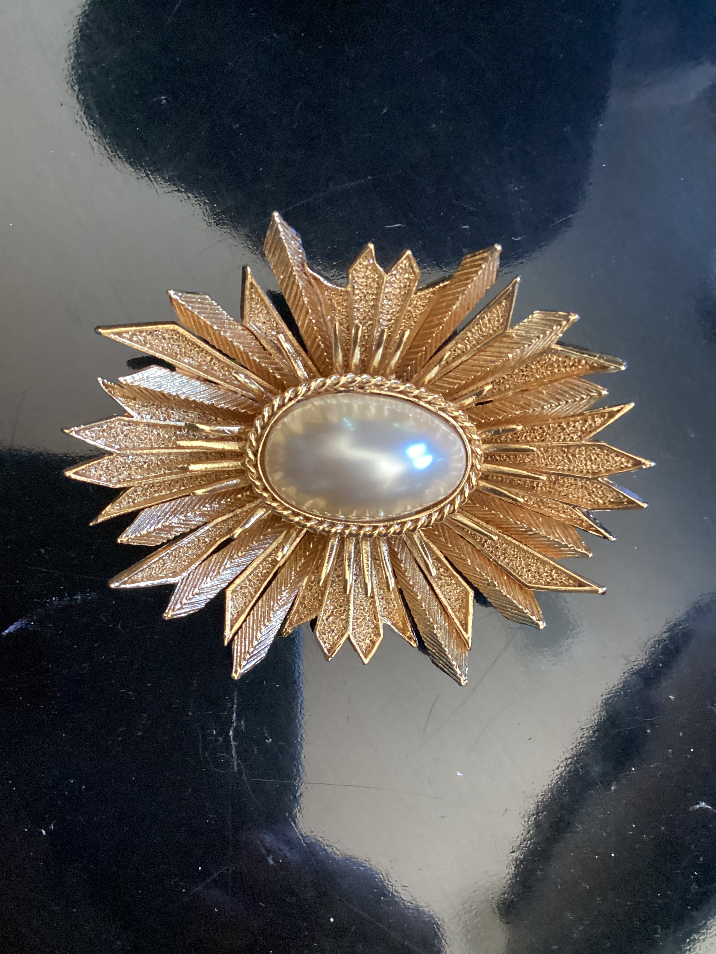 RARE Balenciaga Gold Starburst Brooch