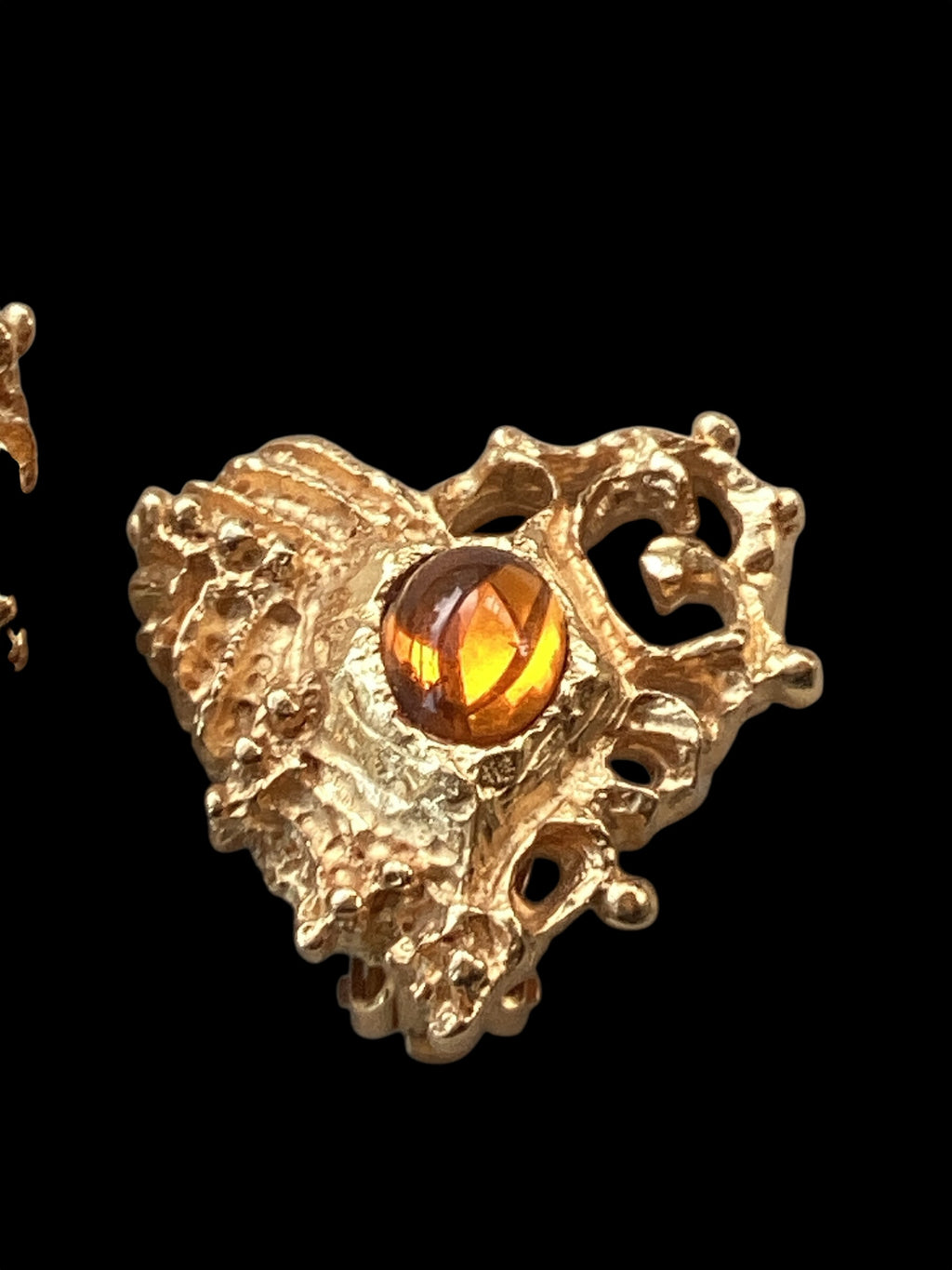 Vintage Christian Lacroix haute couture heart-shaped clip-on earrings Circa 1980’s