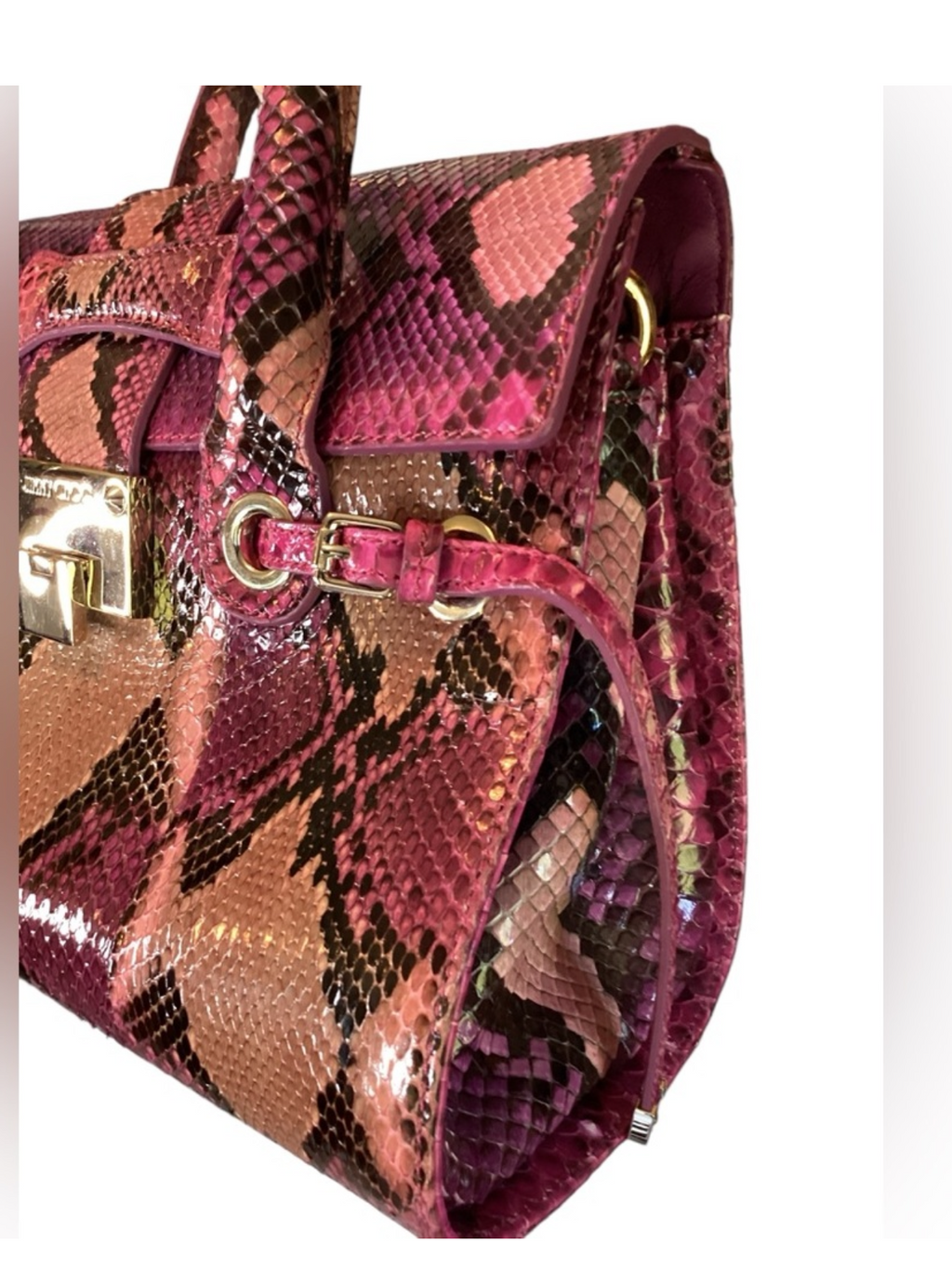 RARE COLOR Jimmy Choo Purple Python Rosalie
Convertible Satchel Bag