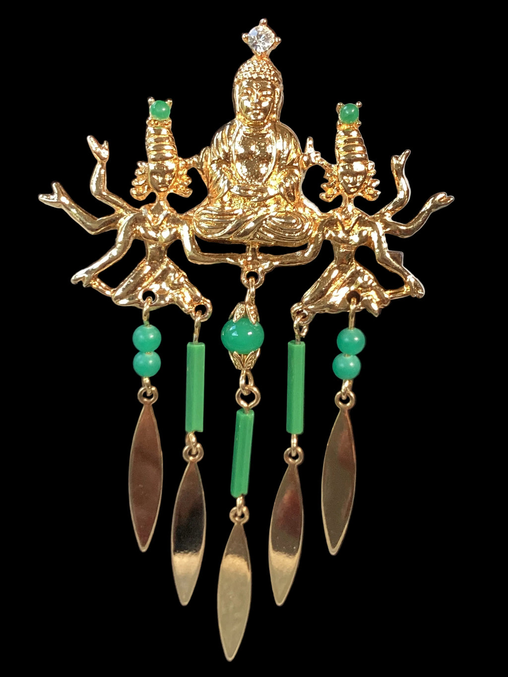 Vintage Arthur Pepper Buddha Brooch & Earring Set