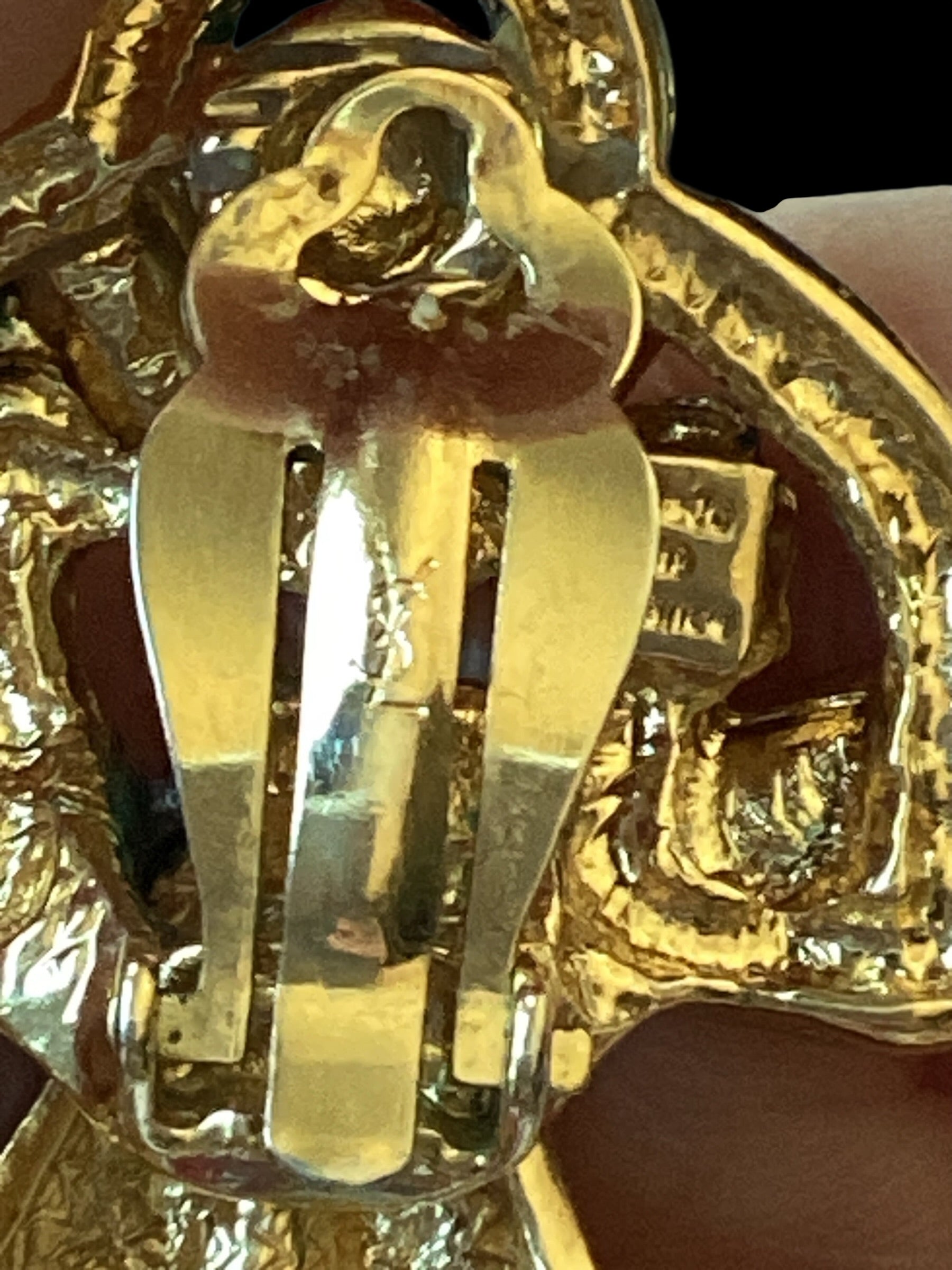RARE 1985 Yves Saint Laurent YSL Massive Door Knocker Crystals Catwalk 2 Earrings