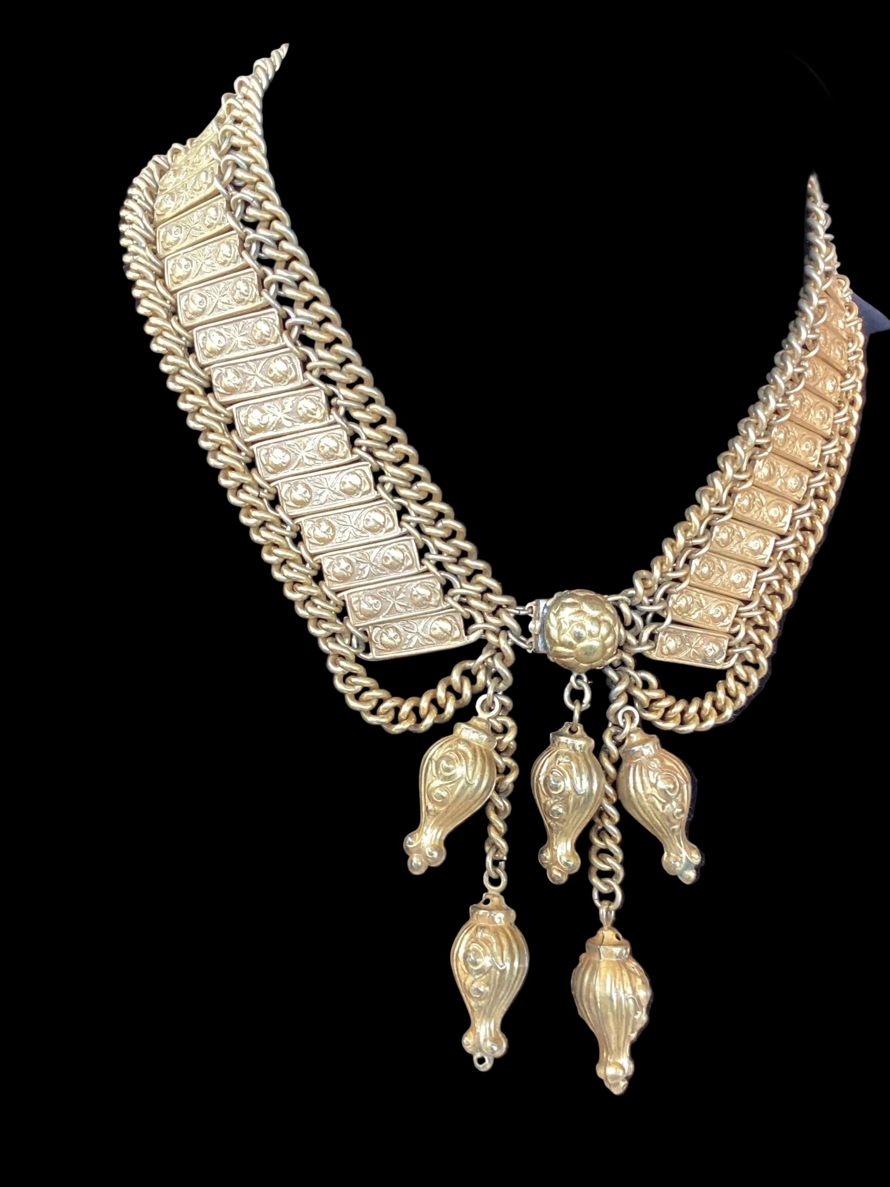 Victorian Revival Collar Necklace 800 Silver