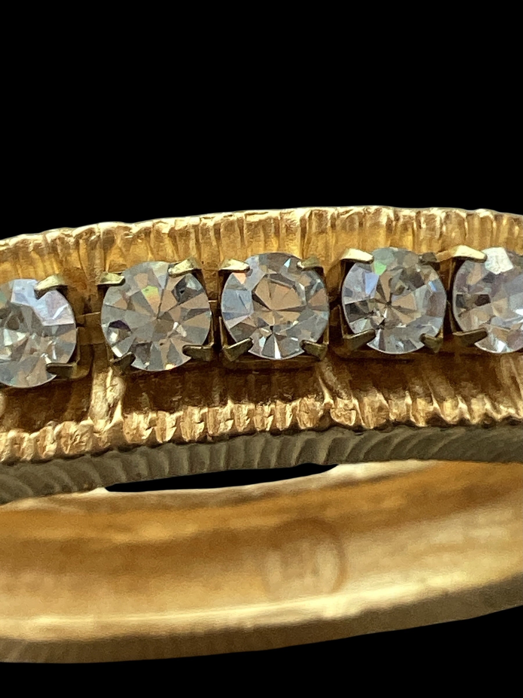 Vintage 1980s Givenchy Matte Gold Crystal Hinged Bangle
Bracelet