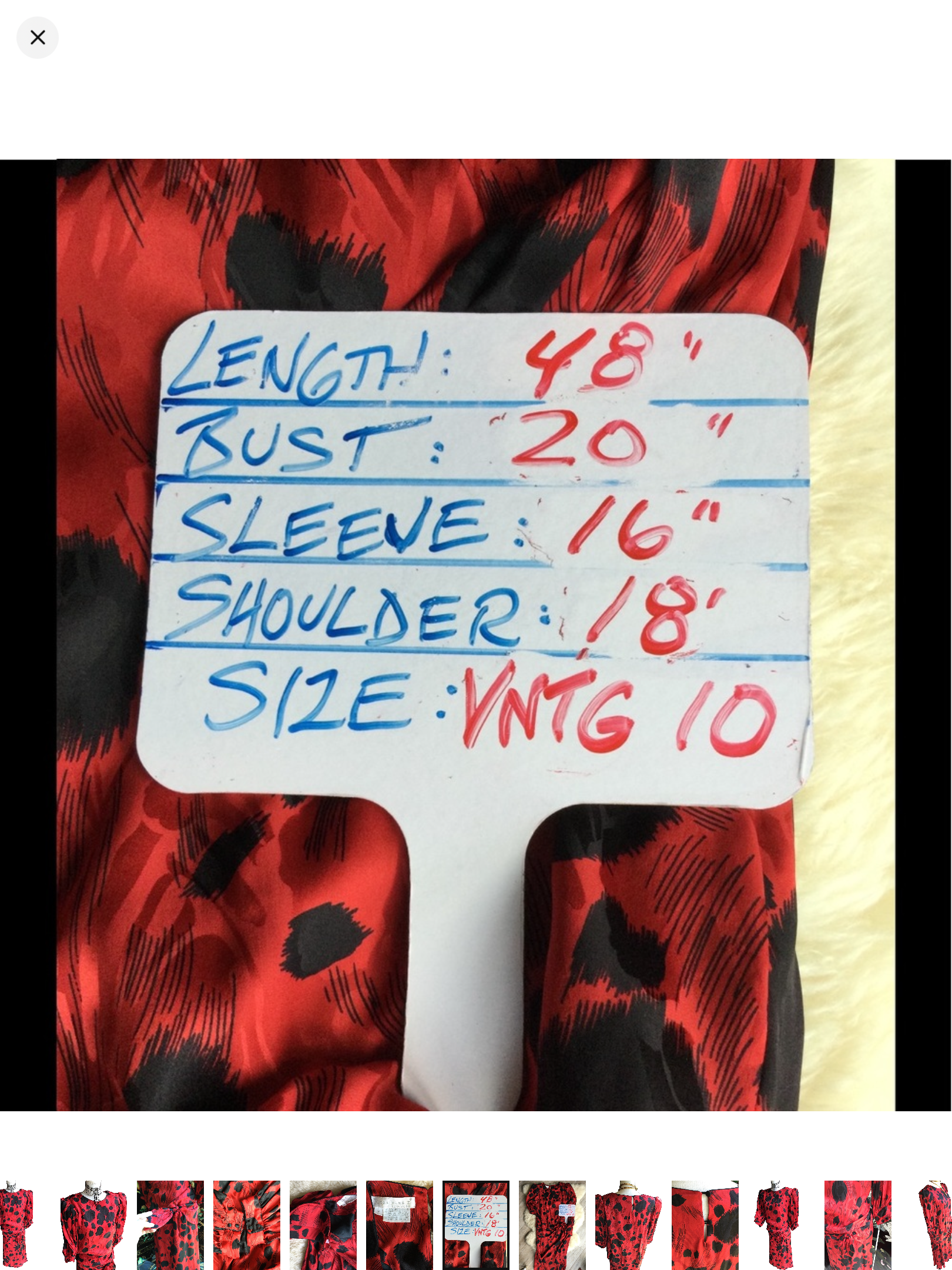 Vintage 1980's Flora Kung Red & Black Silk Dress