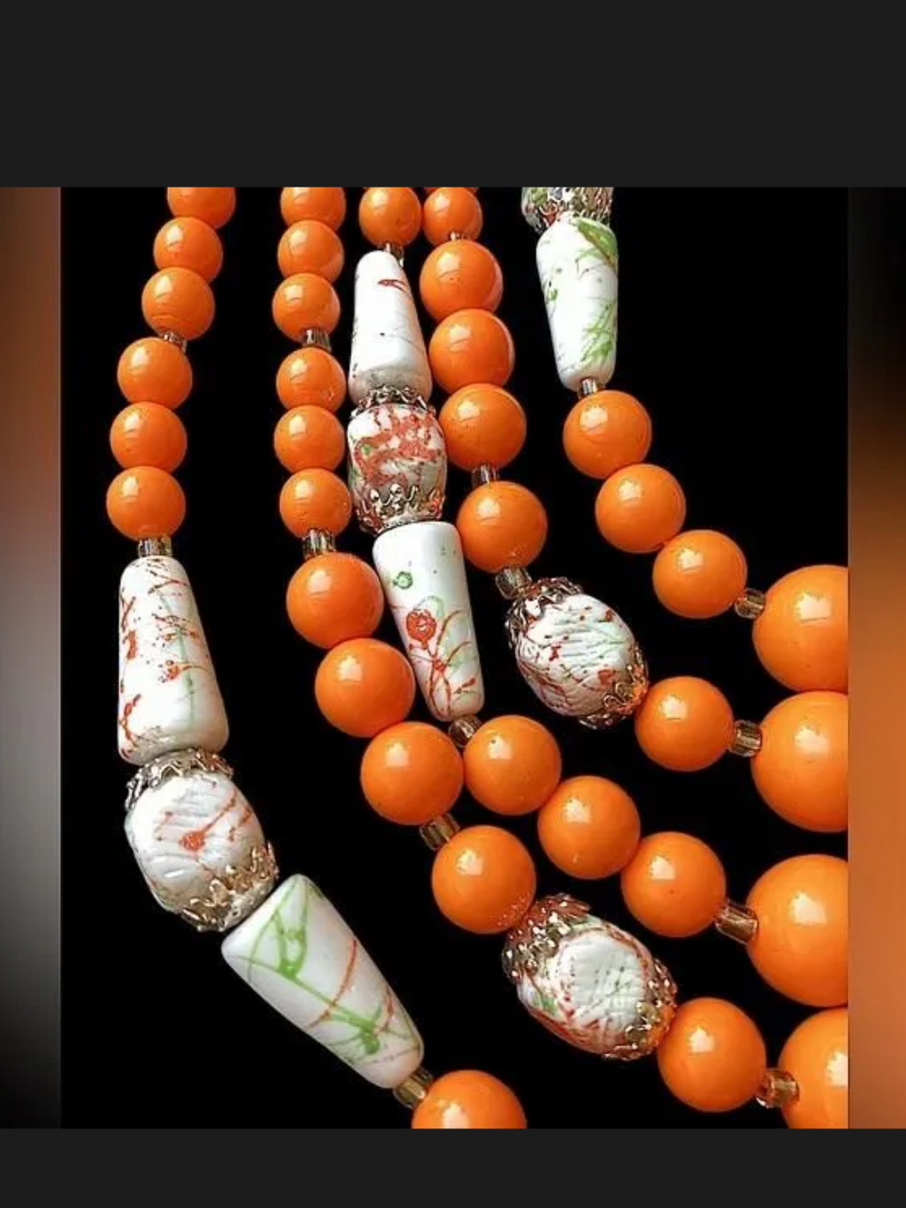 1950’s Japan Acrylic & Art Glass 5 Strand
Necklace