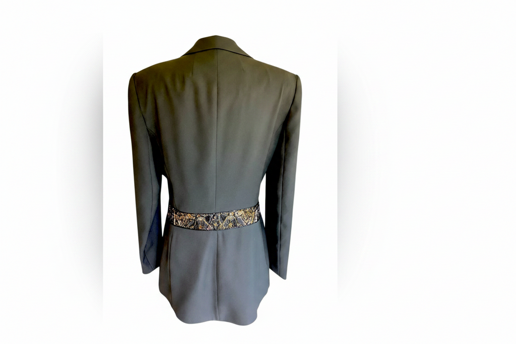 1980’s John Meyer of Norwich Black Party
Jacket with Beaded Belt