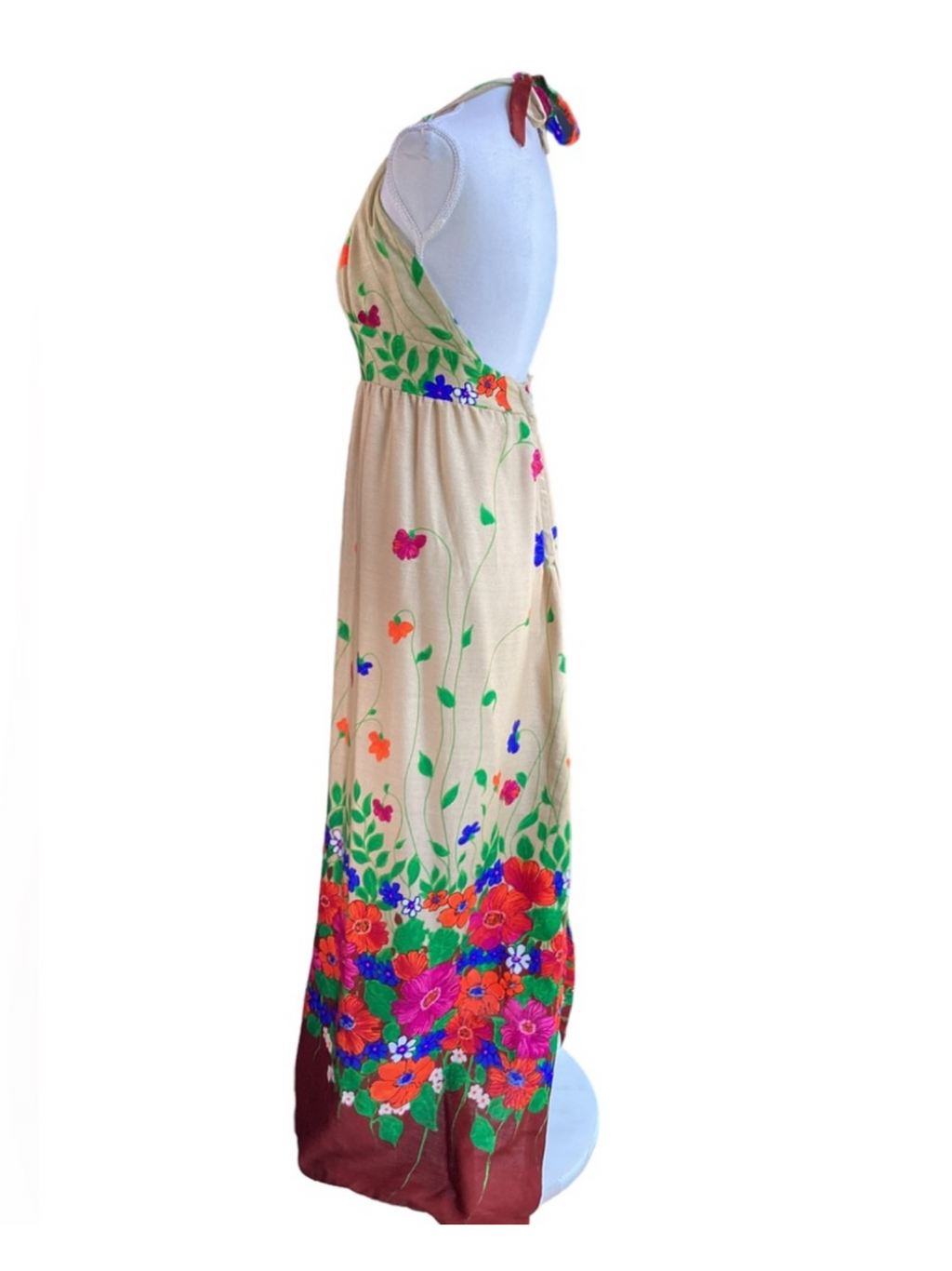 1970's Florescent Floral Maxi Halter
Dress B19