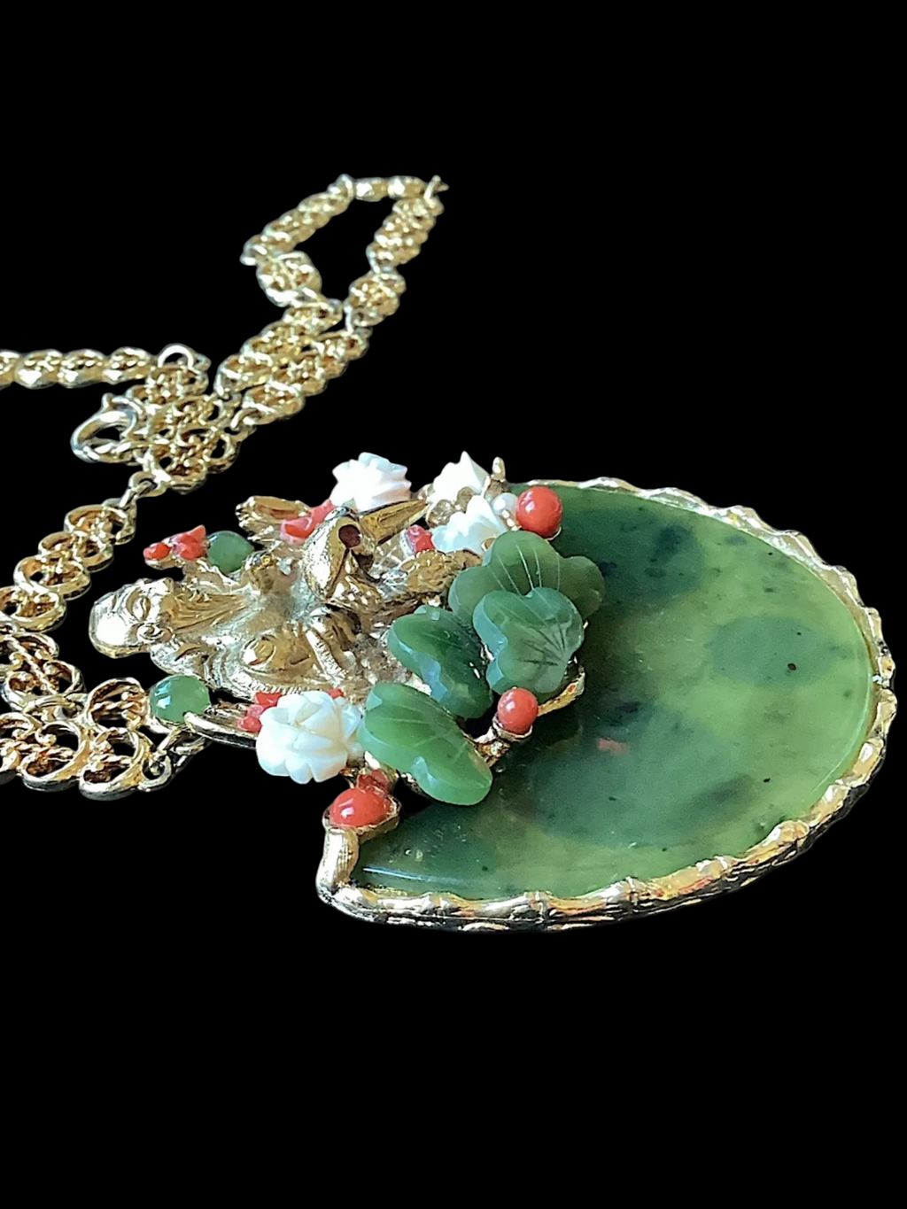 RARE 1960's Swoboda Buddha Jade
Pendant Necklace