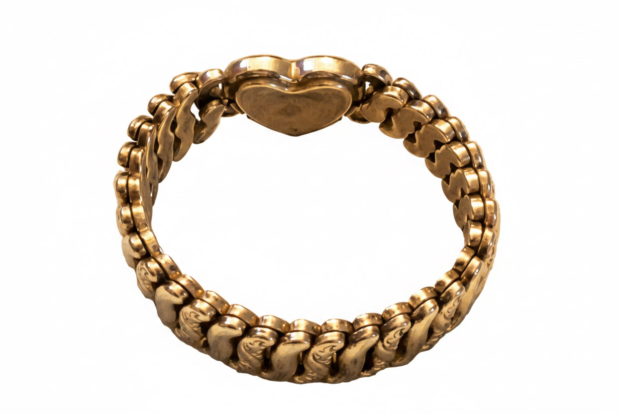 Authentic WW2 American Queen    Pitman & Keeler Sterling Base Gold Filled, Stretch Bracelet