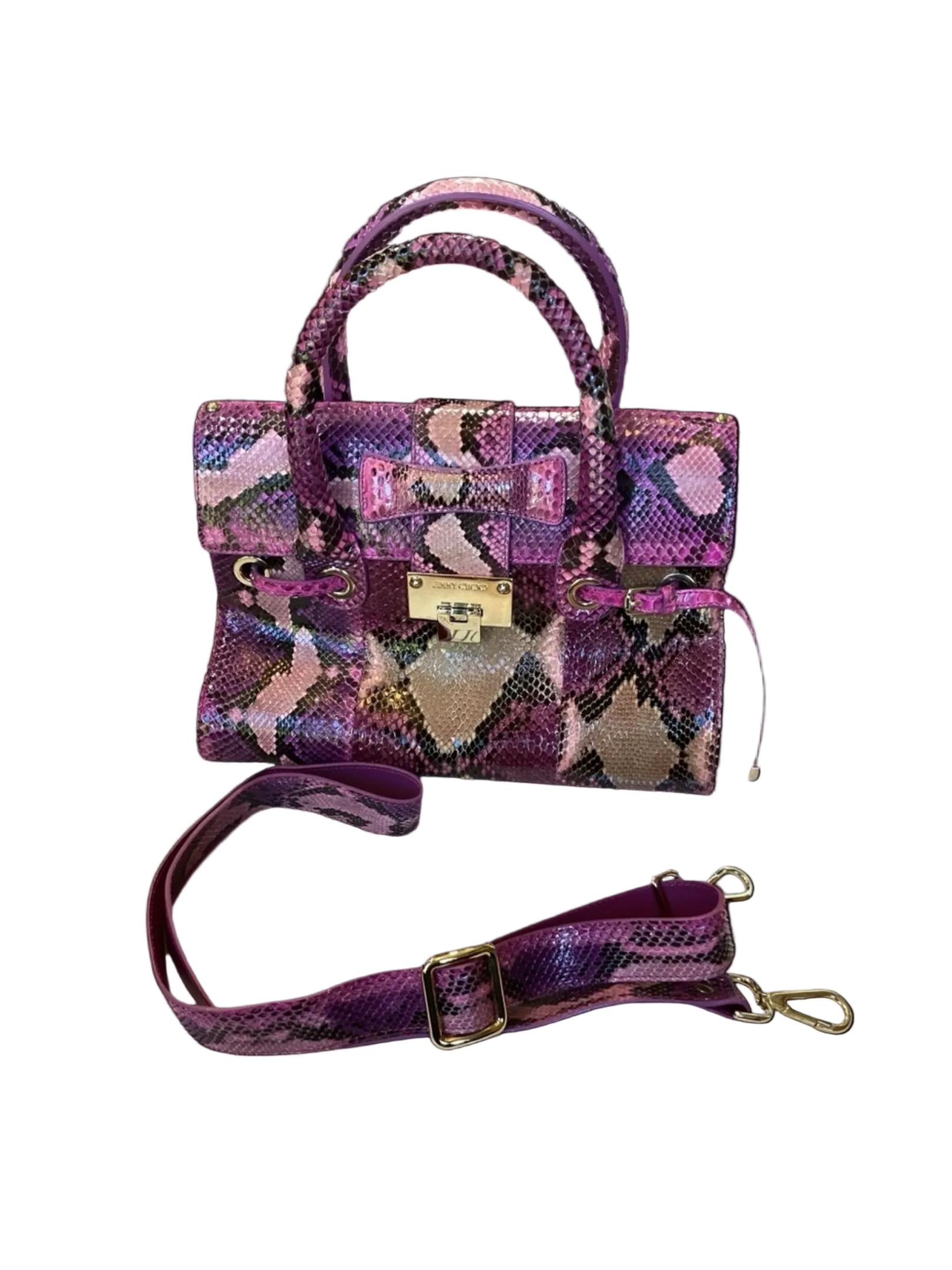 RARE COLOR Jimmy Choo Purple Python Rosalie
Convertible Satchel Bag
