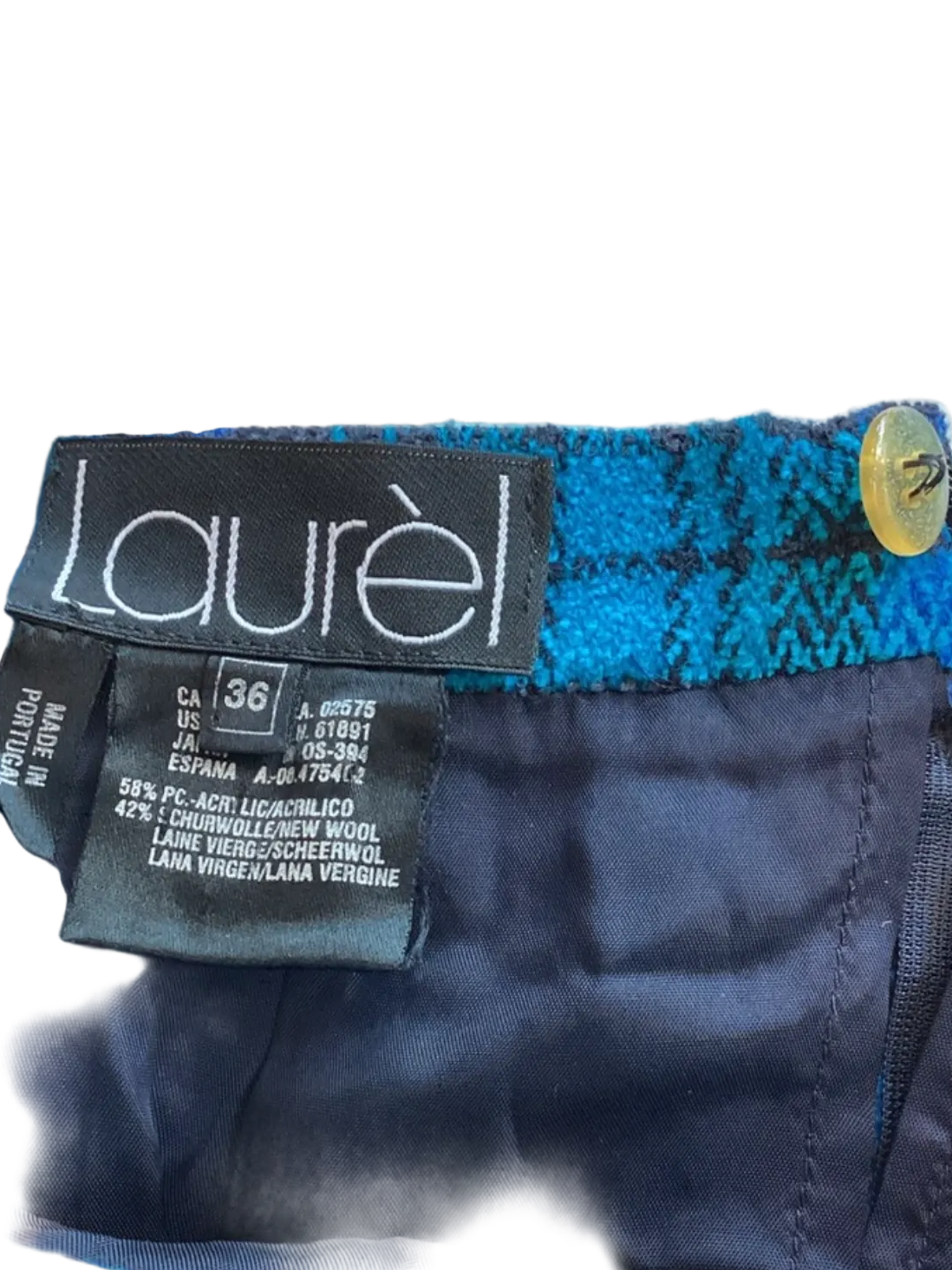 1980's Laurel Blue Plaid & Velvet Suit