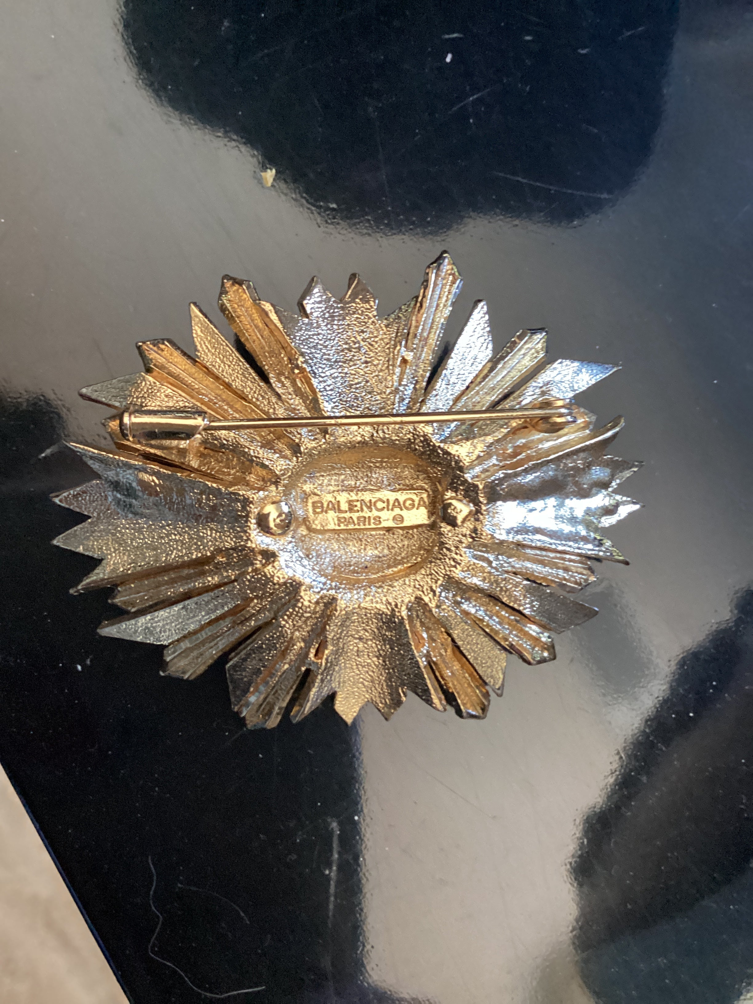 RARE Balenciaga Gold Starburst Brooch