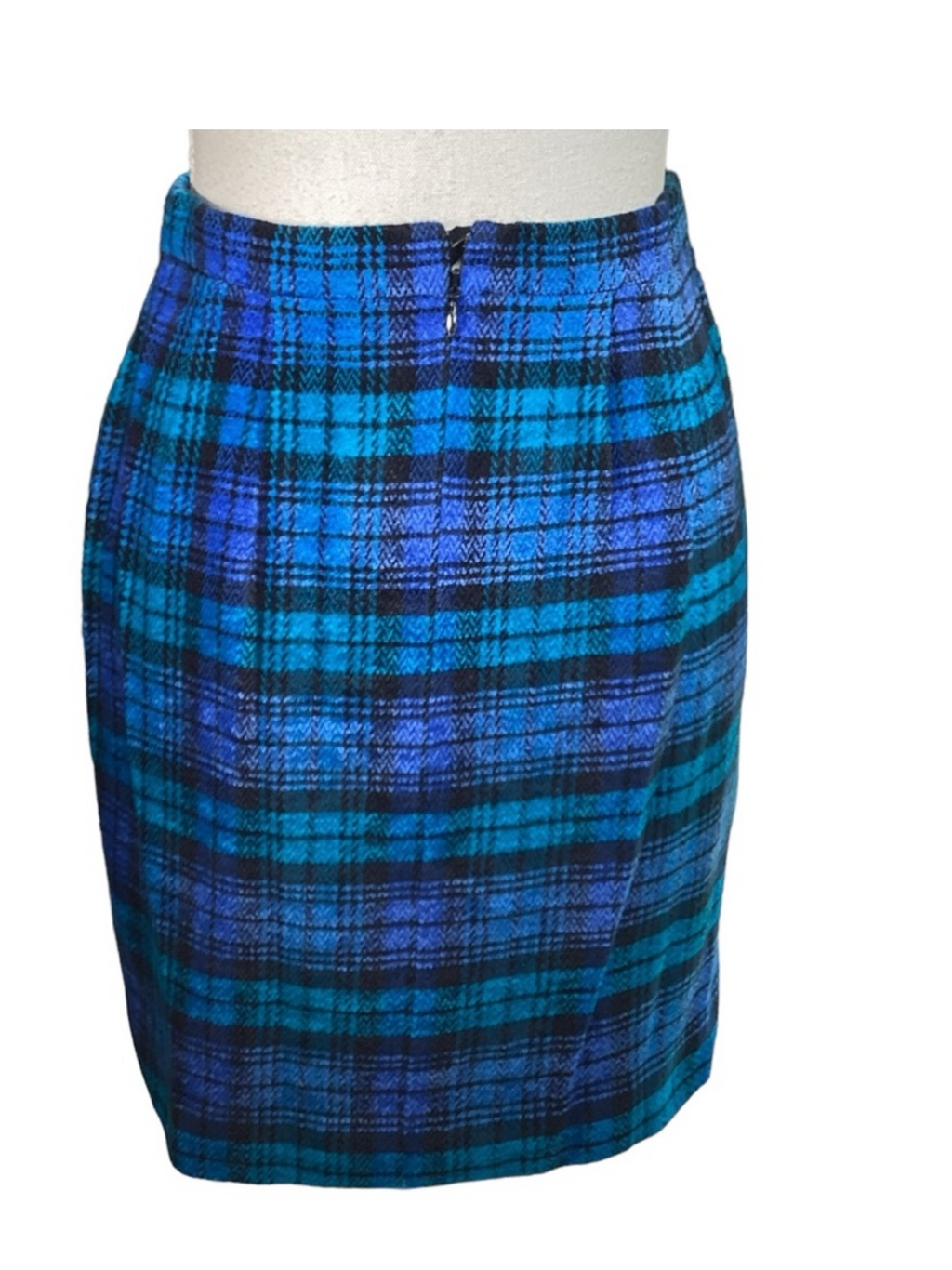 1980's Laurel Blue Plaid & Velvet Suit