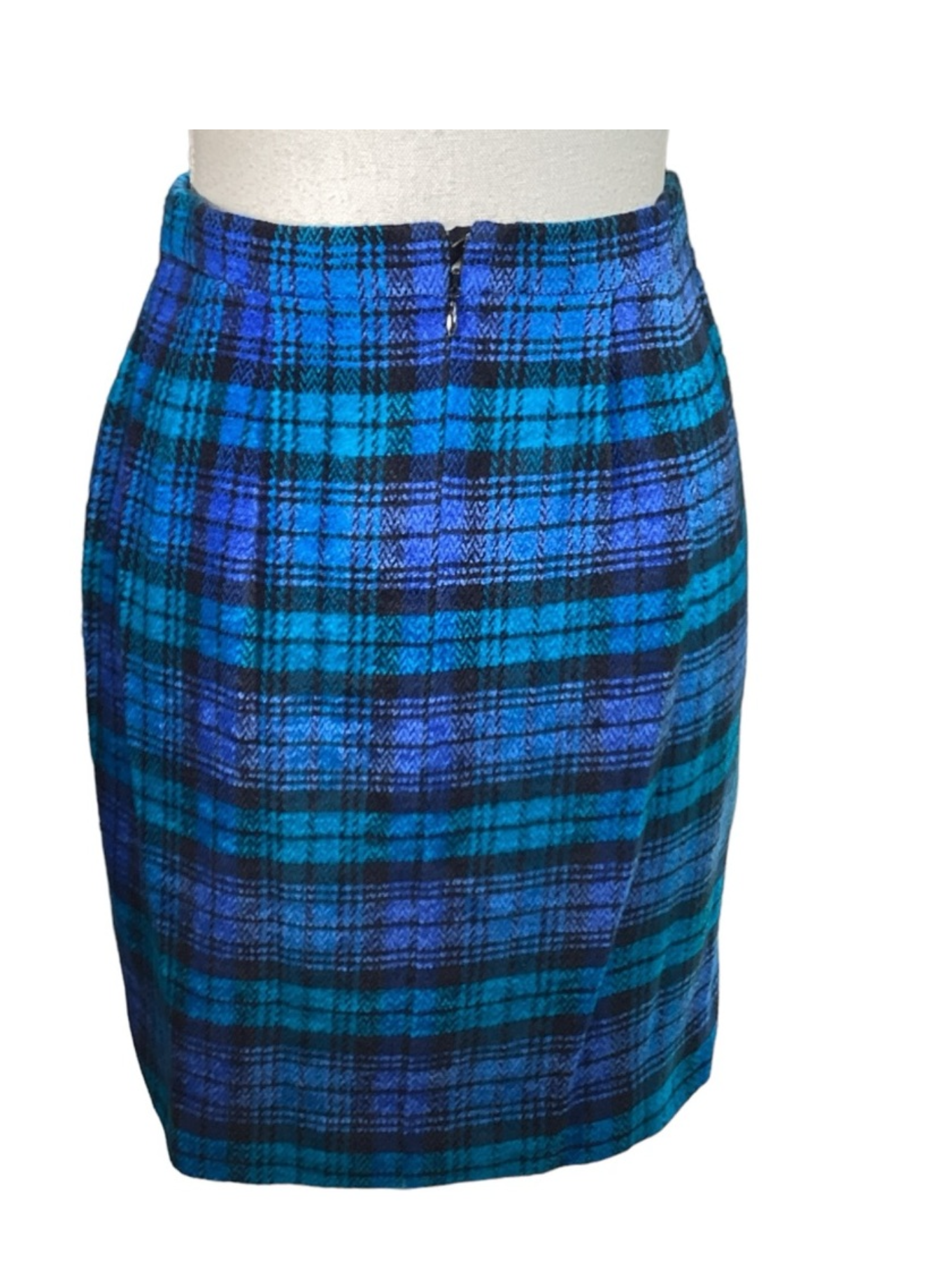 1980's Laurel Blue Plaid & Velvet Suit