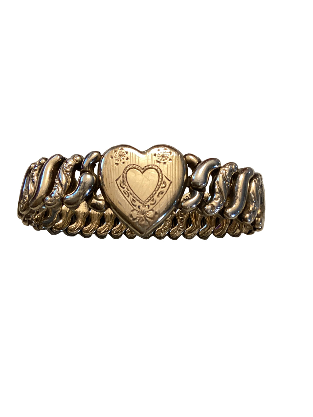 Authentic WW2 American Queen    Pitman & Keeler Sterling Base Gold Filled, Stretch Bracelet