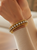Vintage 1980s Givenchy Matte Gold Crystal Hinged Bangle
Bracelet