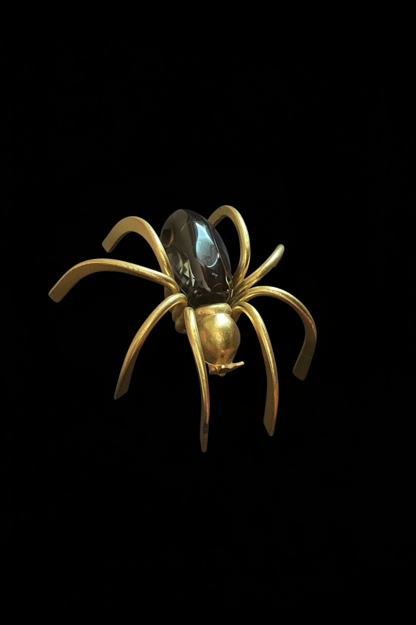 Circa 1930s-40s Art Deco Bakelite Spider Brooch Pin