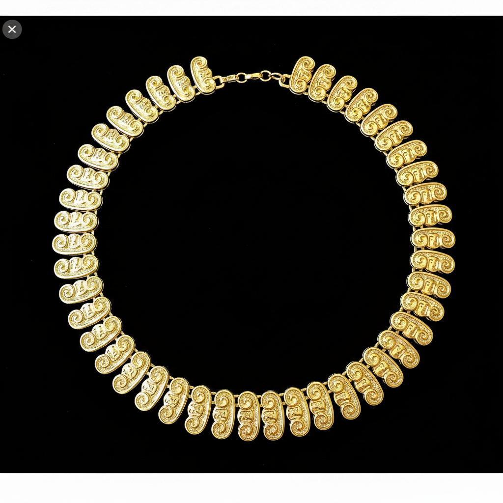 Vintage FENDI Circa 1980's 18k GP Signature
Collar Necklace