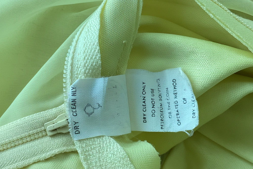 VTG 1970s Lemon Yellow Chiffon Maxi Dress
