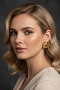 Vintage Christian Lacroix haute couture heart-shaped clip-on earrings Circa 1980’s