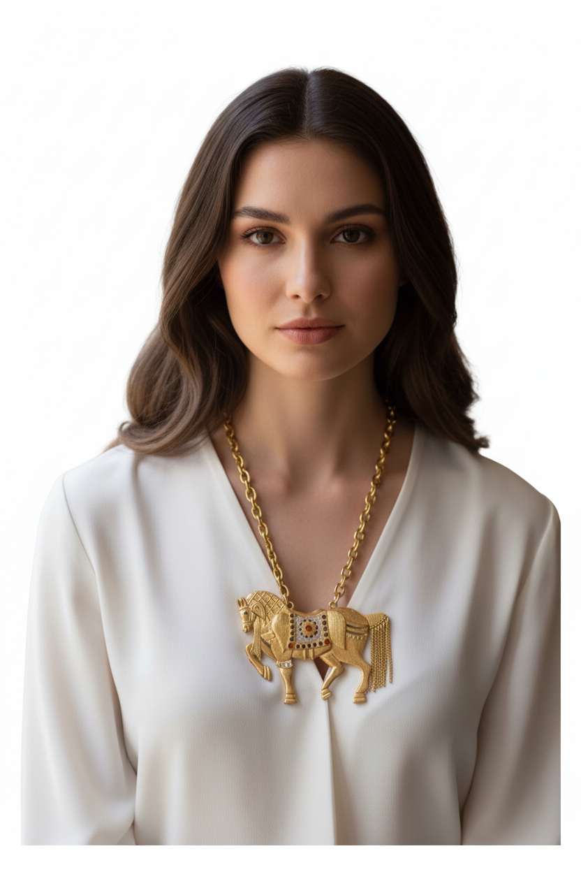 RARE Vintage Cadoro Horse Necklace